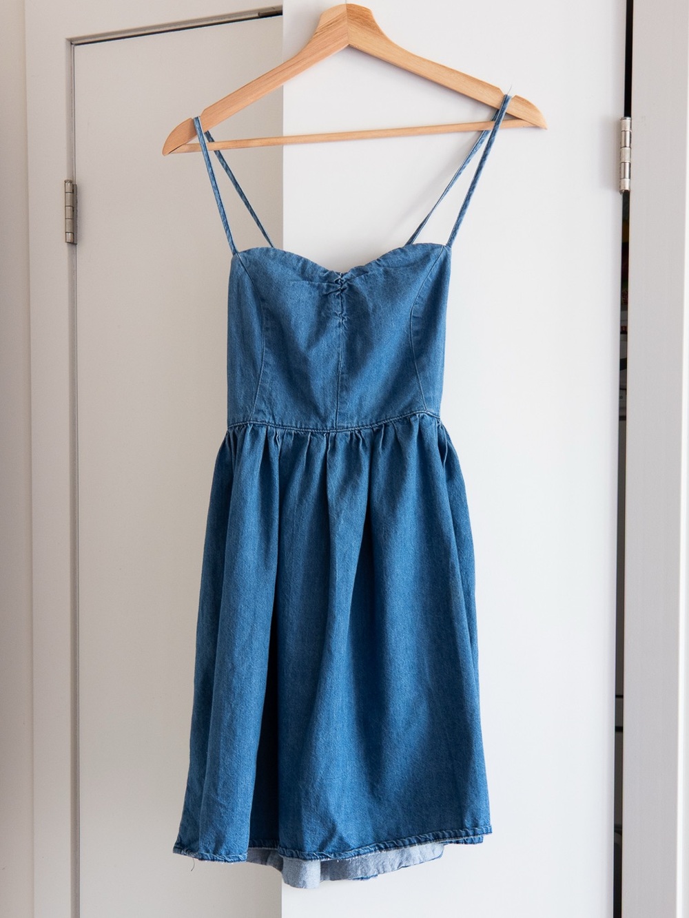 Blue Denim Spaghetti Strap Sundress